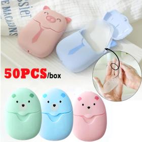 Boîte 50 pcs feuilles de Papier savon pour lavage des mains en voyage - علبة 50 قطعة من ورق الصابون لغسل اليدين أثناء السفر