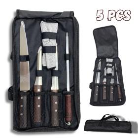 Ensemble De Couteaux 05 Pcs Avec Sacoche - Noir