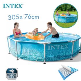 INTEX Piscine Ronde Beachside Metal Frame ‎305x 76cm 28208NP