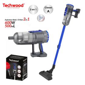 Aspirateur Balai & À Main 2En1 Avec Technologie Cyclonique Et 3 Accessoires 500mL 600W Techwood TAB-958