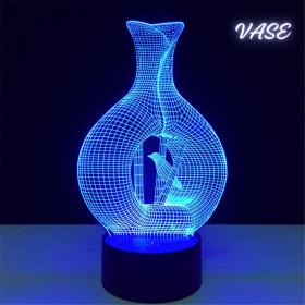Lampe Veilleuse de bureau 3D 7 lumières changeantes de couleurs En Acrylique